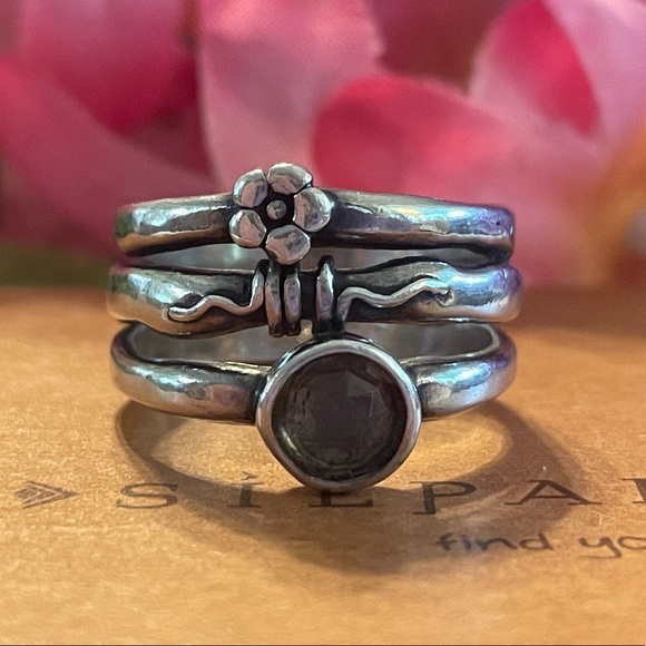 Silpada R1278 Flower and Swirl Smoky Quartz Ring SIZE 7 - Picture 5 of 16